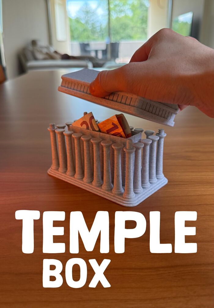 3D printed temple box used as a money container