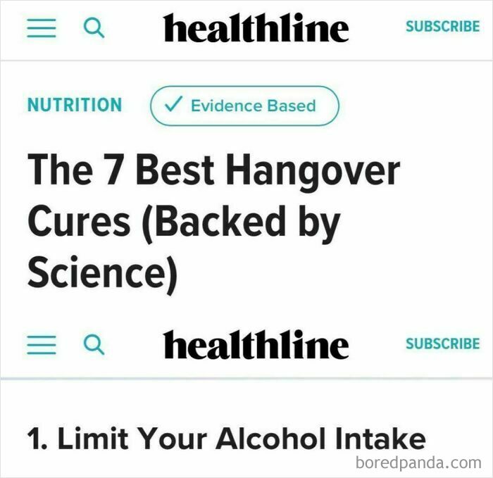 Healthline article excerpt on best hangover cures with science backing