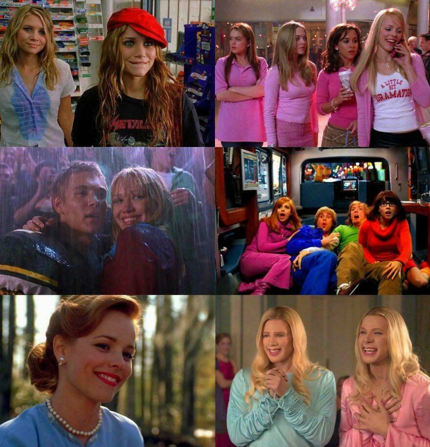 Grid of famous teen movies capturing the nostalgic early 2000s era.