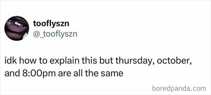 Text meme about Thursday October and 8pm being the same funny meme