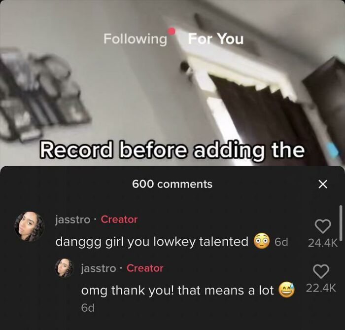A comment section where a user pretended to be someone else and praised themselves