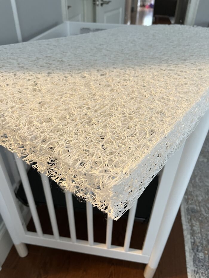 A close-up of a breathable non-cardboard mattress core demonstrating cool photos of unusual designs