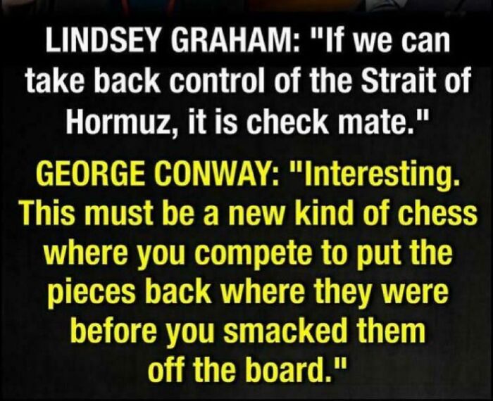 Lindsey Graham and George Conway discuss control of the Strait of Hormuz as a strategic chess move