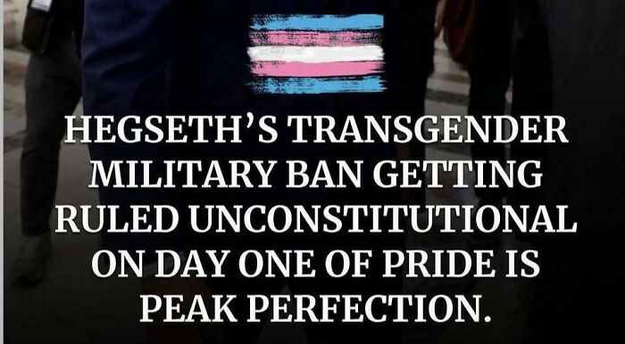 Image about Hegseth's transgender military ban ruled unconstitutional on Pride day