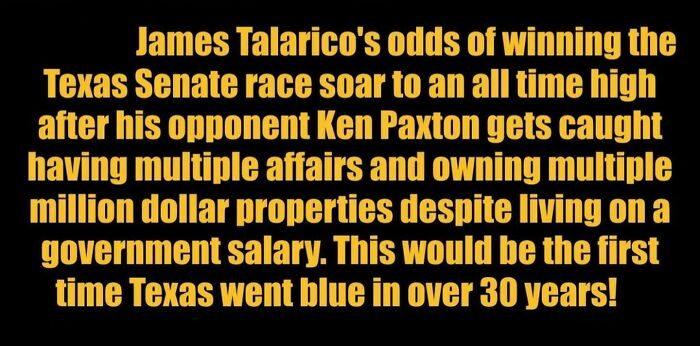 Texas Senate race odds rise for James Talarico after opponent scandal exposes dystopian political realities