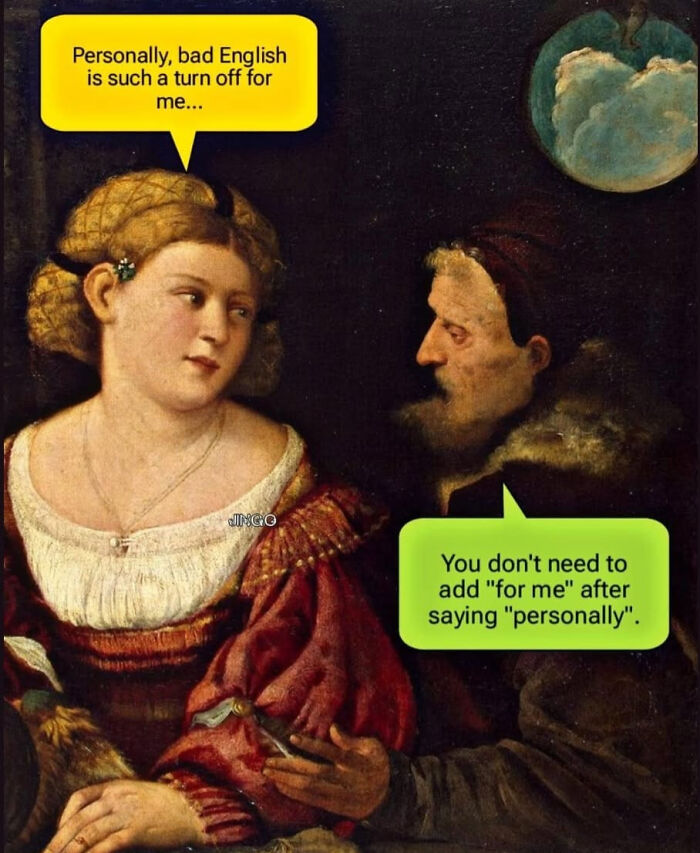 Funny meme about bad English language mistakes and corrections