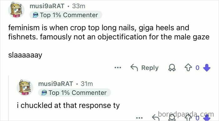 Reddit comment thread where a user compliments their own post, pretending to be someone else.