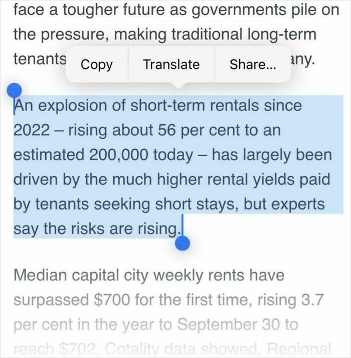 Article screenshot about the dramatic rise of short-term rentals and associated booking risks.