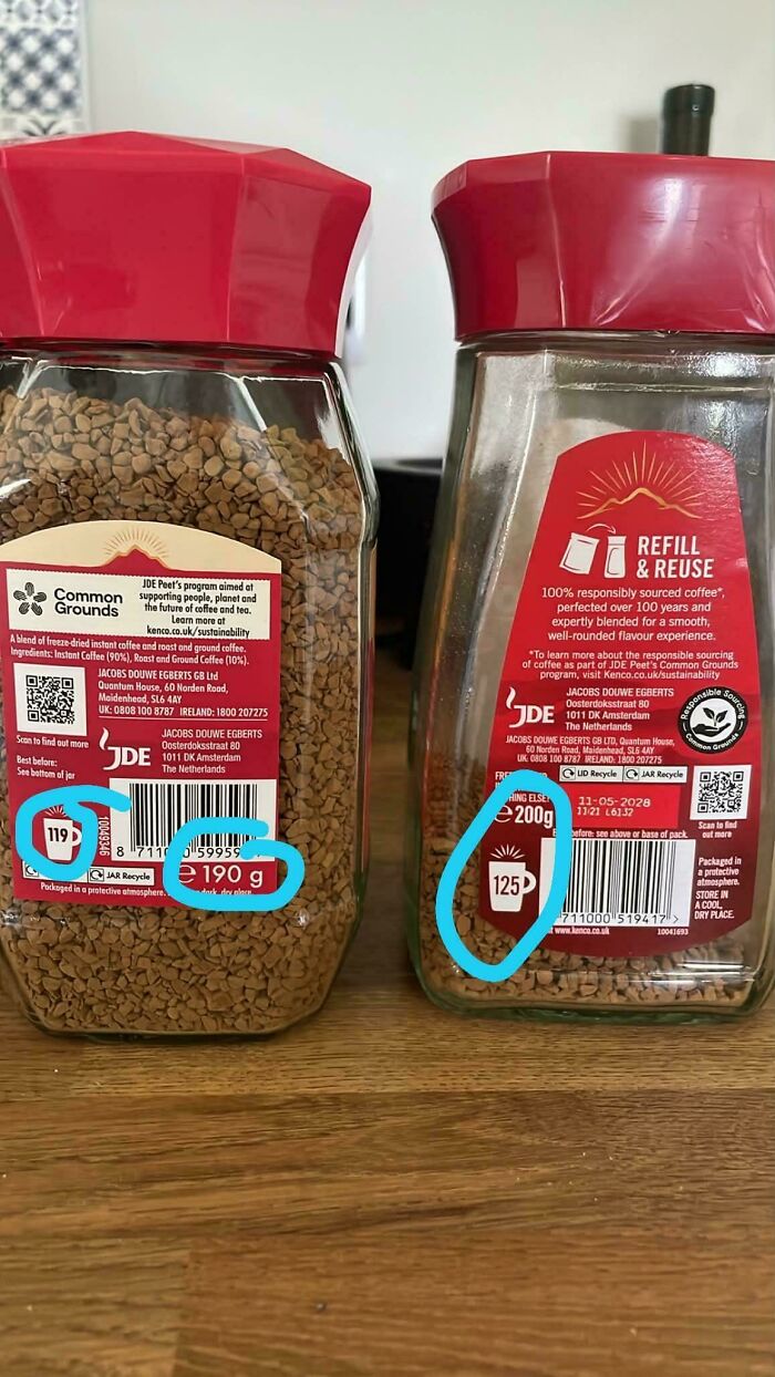 For The Same Price, You Can Now Buy Less Coffee In A Bigger, Inconvenient-For-Storage Jar