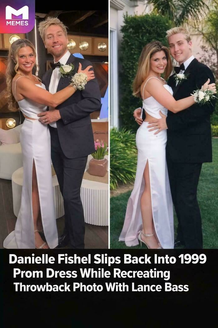 Danielle Fishel and Lance Bass recreating a prom photo from 1999 to relive the carefree days.