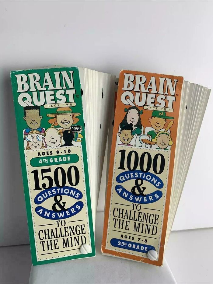 Two vintage Brain Quest card decks popular in the '90s