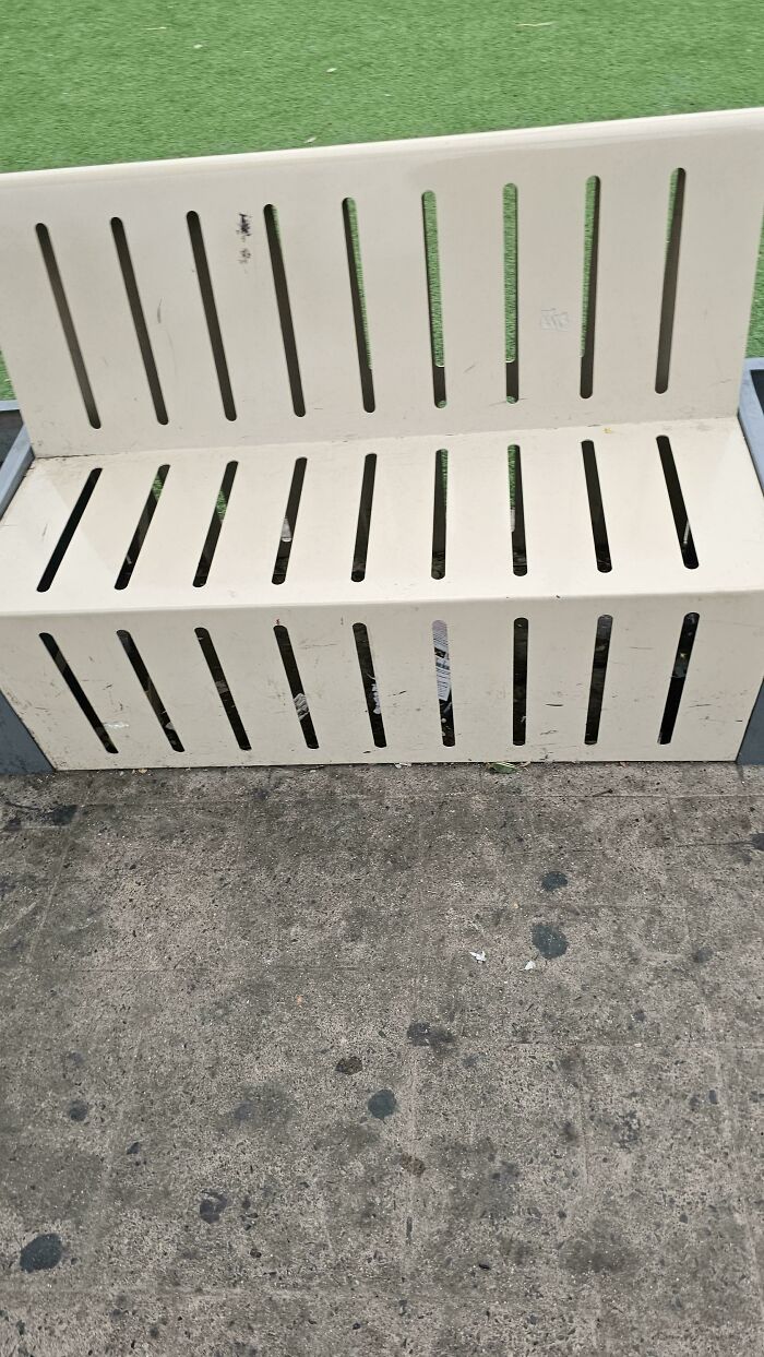 Public Benches That Have Holes But No Way To Clean Them
