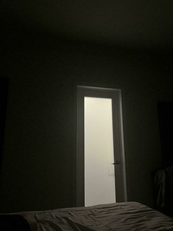 Light From Bathroom At 3am In A Hotel Room. Why Can’t It Be A Solid Door