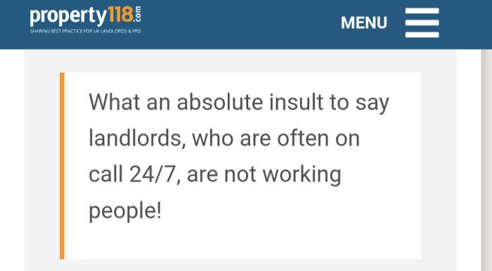 Online article quoting terrible landlords claiming they are working people on call 24/7.