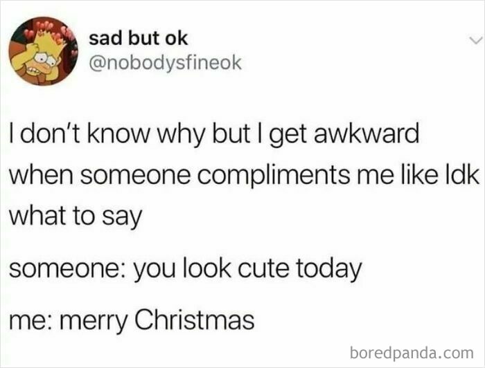 A social awkwardness text joke, funny memes for introverts