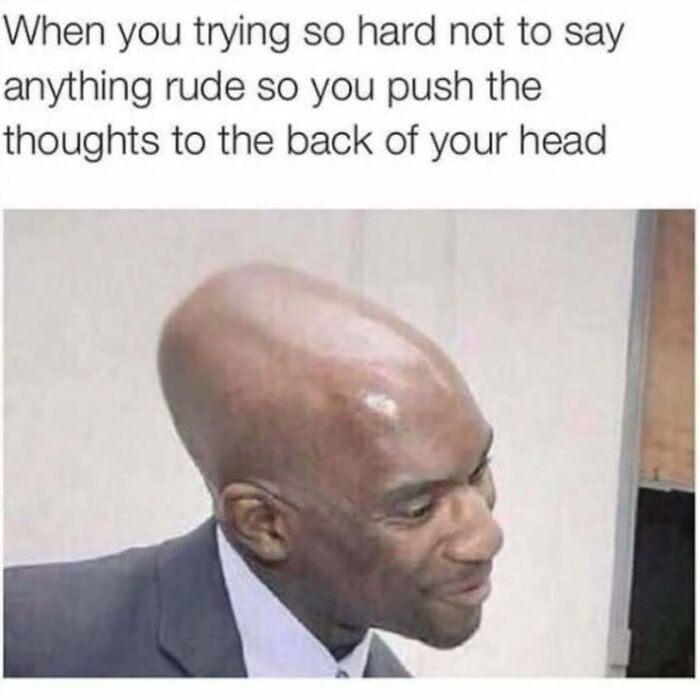 Funny meme about pushing thoughts to the back of your head, representing relatable memes for introverts.