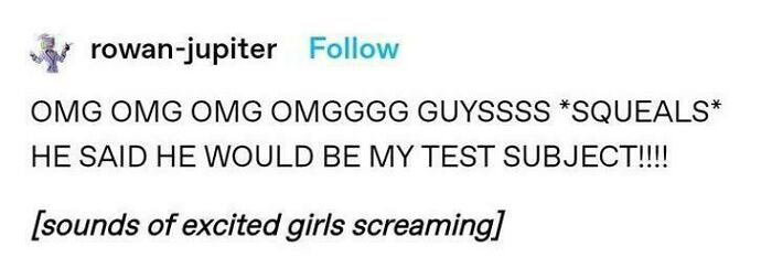 Funny and random posts from Tumblr featuring an excited text post.