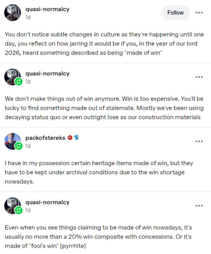 Funny and random Tumblr thread discussing the evolution of internet slang like made of win.