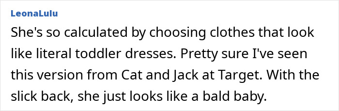 A social media user expresses concern over Ariana Grande's fashion choices, comparing her clothes to 'toddler dresses.'