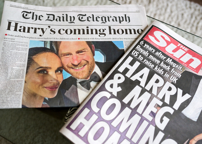 Newspapers announcing Harry and Meghan UK return, highlighting tension and new school rules. Newspapers announcing Harry and Meghan UK return, highlighting tension and new school rules.