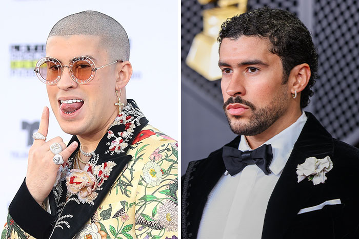 Bad Bunny's looksmaxxing transformation throughout his career, showcasing his evolving style and appearance.