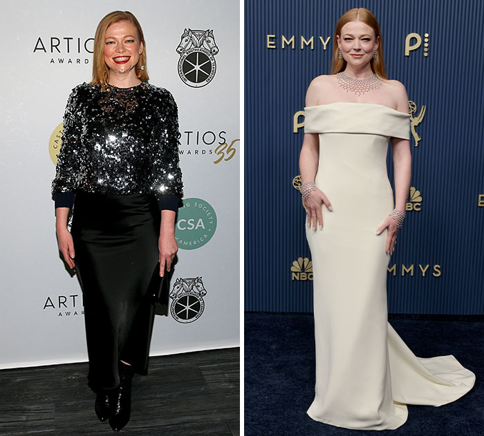 Sarah Snook's dramatic weight loss transformation at the Emmys.