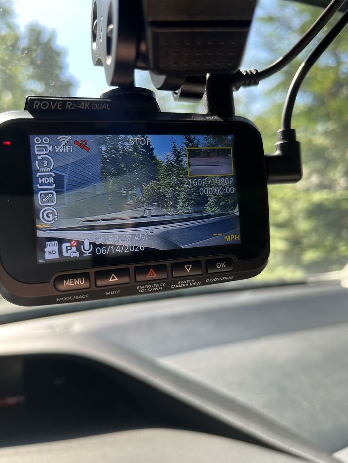 Rove R2 dual dash cam mounted on a car windshield, a tech pick from Prime Big Deal Days