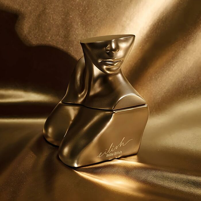 The Eilish by Billie Eilish perfume bottle, a gold bust on Prime Big Deal Days