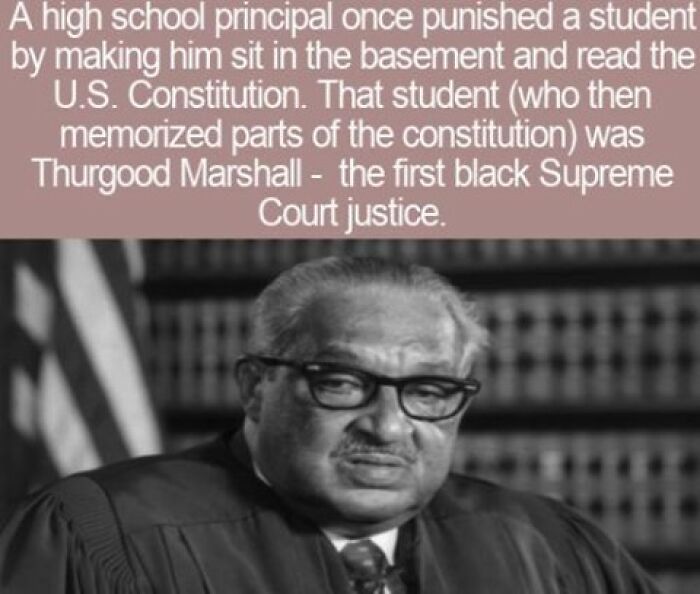 Interesting facts about Thurgood Marshall, the first black Supreme Court justice, in robes