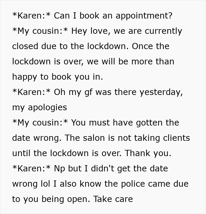 Racist 'Karen' Tries To Shut Down Salon, Turns Out She's The One That Needs To Be Arrested Racist 'Karen' Tries To Shut Down Salon, Turns Out She's The One That Needs To Be Arrested