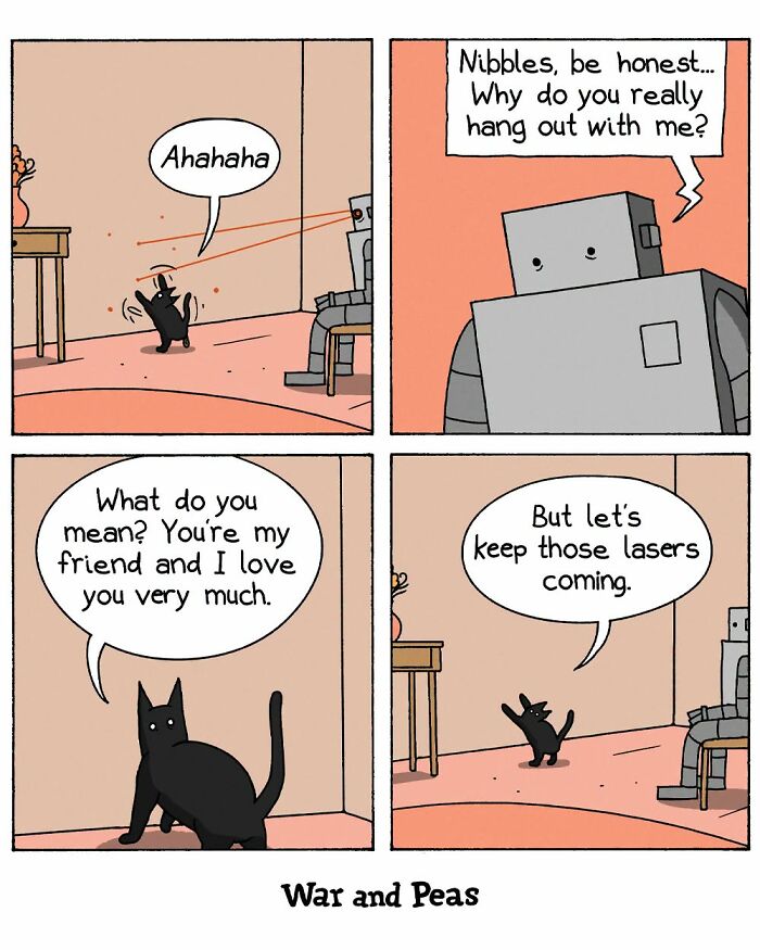 50 Hilarious Cat Comics By ‘War And Peas’ That Capture The Chaos Of Living With Feline