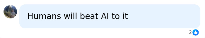 Comment stating humans will beat AI to existential threats