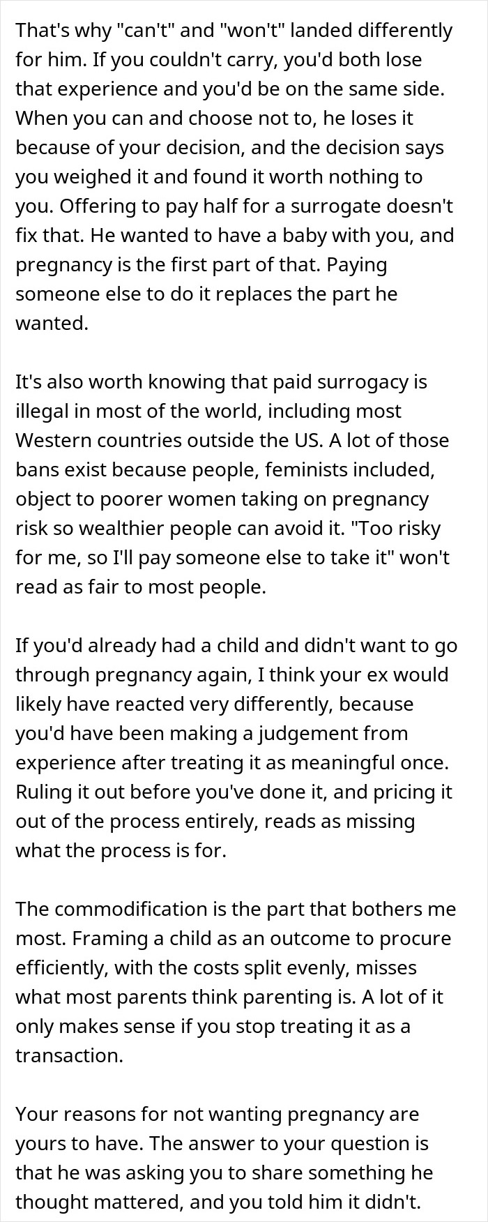Man Can&rsquo;t Stay With Partner Who Wants Kids But Isn&rsquo;t Willing To Give Birth, She Is Appalled This Is An Issue