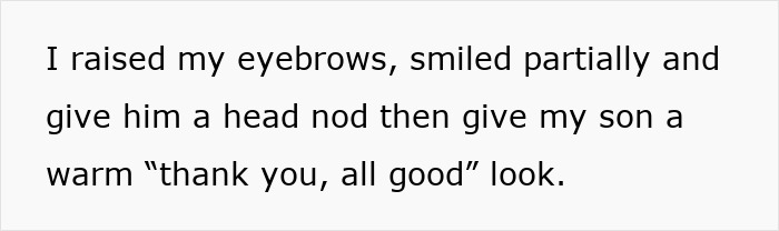 Text describing the woman's reaction to the entitled man's actions under her seat.