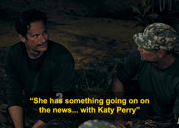 Two men talking on a show mentioning Katy Perry in the news Two men talking on a show mentioning Katy Perry in the news