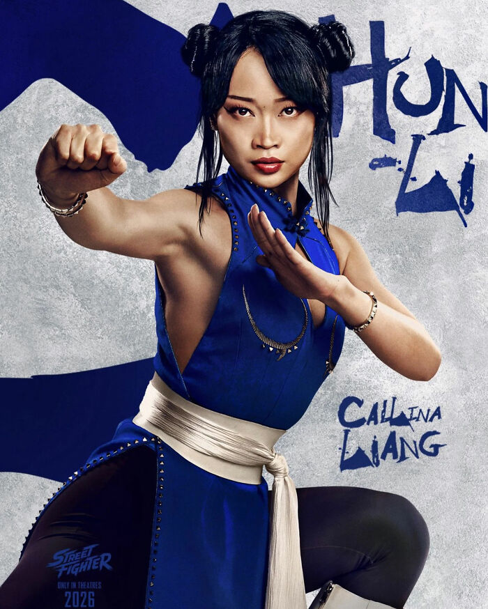 A movie poster showcasing a Hollywood Actress' Physique in a martial arts pose. A movie poster showcasing a Hollywood Actress' Physique in a martial arts pose.