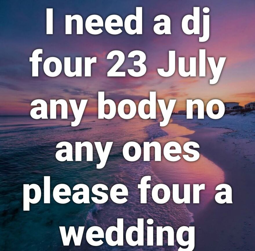 An online post with spelling grammar fails showing four instead of for twice.