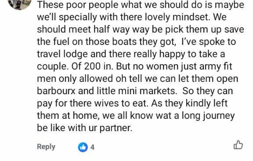 A long social media comment filled with confusing spelling and grammar fails.