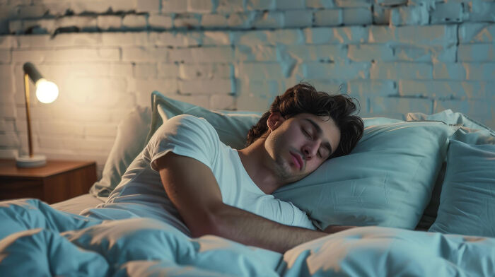 Man sleeping peacefully in bed, representing an unexpected end to a life story.