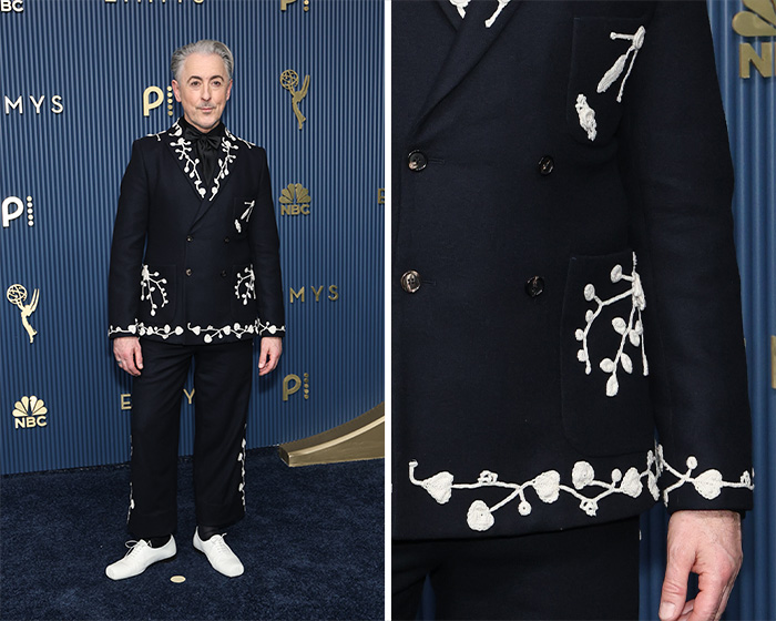 Alan Cumming in a black embroidered suit, one of the worst dressed stars at the 2026 Emmys.