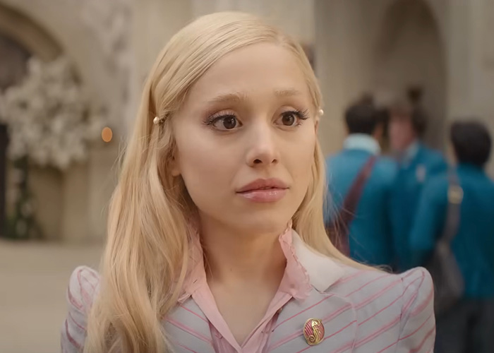 Ariana Grande in Wicked, highlighted in an article about Hollywood's plastic surgery obsession