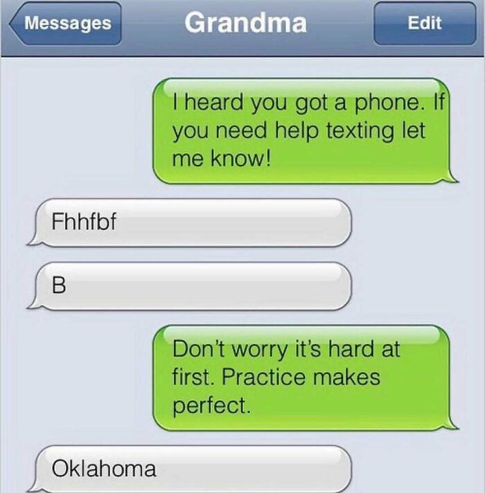 Savage text reply about helping grandma text on her new phone