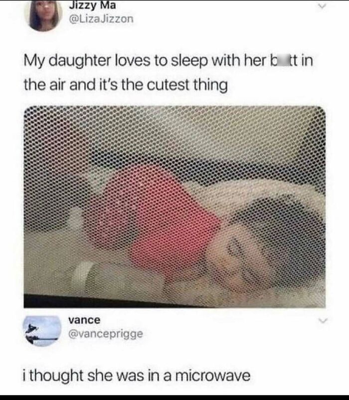 Edgy meme about a daughter sleeping with b**t in the air mistaken for a microwave moment