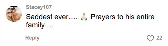 An online comment offering condolences after the tragedy An online comment offering condolences after the tragedy