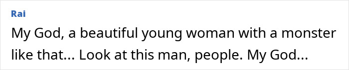 Social media comment by Rai expressing sadness over the story of a young daughter dating her boss. Social media comment by Rai expressing sadness over the story of a young daughter dating her boss.