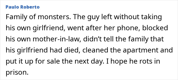Social media comment criticizing a man after his 22yo daughter dating her boss passed away. Social media comment criticizing a man after his 22yo daughter dating her boss passed away.