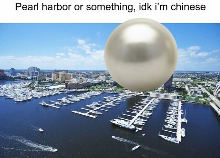 History meme with pearl and harbor pun over marina scene