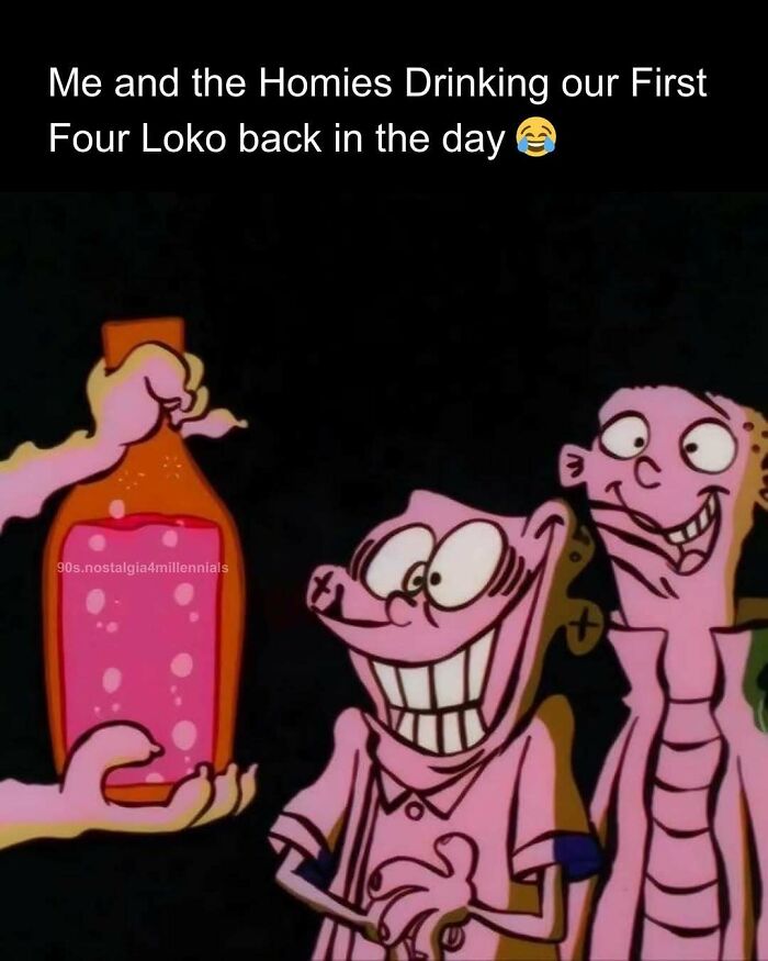A funny Ed Edd n Eddy cartoon meme evoking nostalgic pics of hanging out with friends