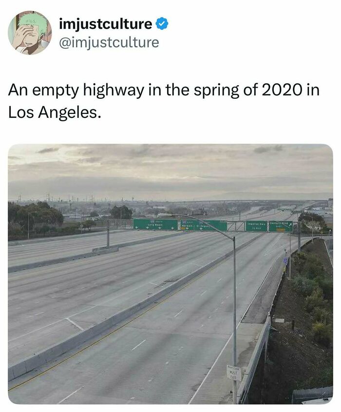 Empty highway in Los Angeles during spring 2020, highlighting imjustculture-posts.