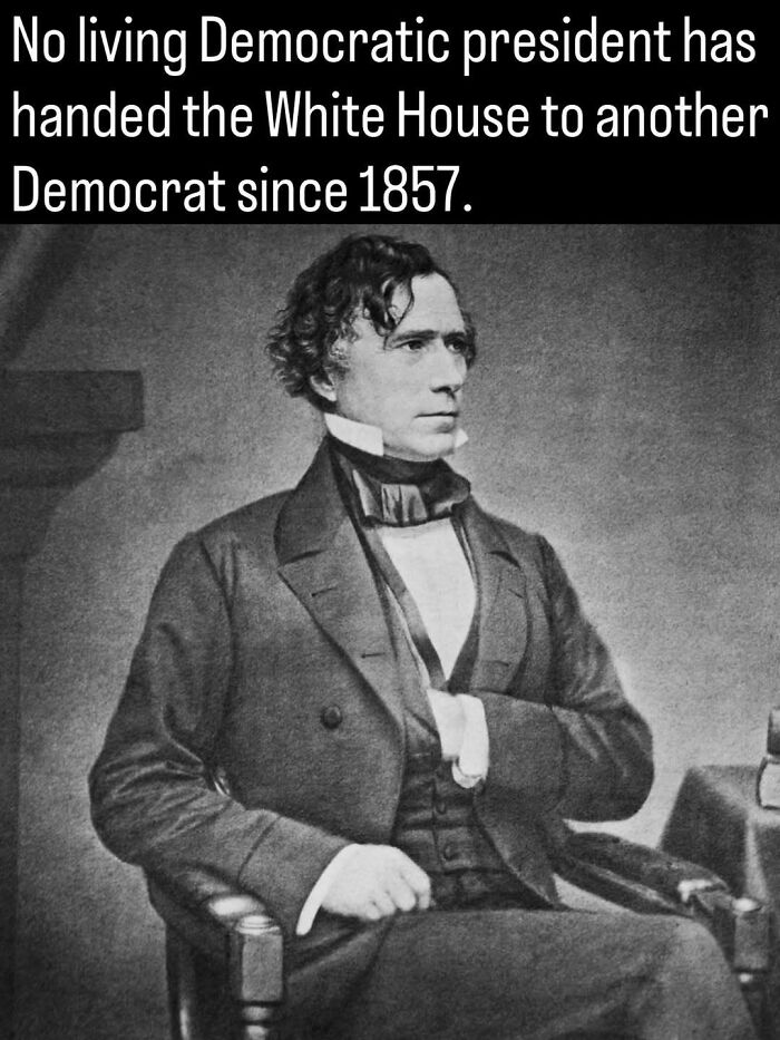 Vintage portrait of Franklin Pierce, showing a historical Democratic president from the past.